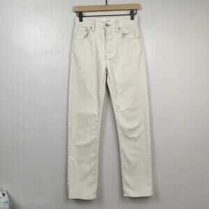 Moussy Vintage Corduroy Pants Womens 24‎ Cream Straight Leg Button Fly Slater